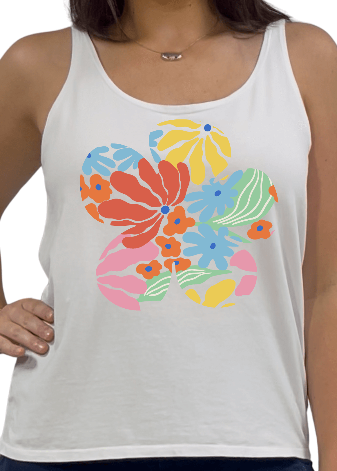 Groovy Flower Premium Cotton Tank Top