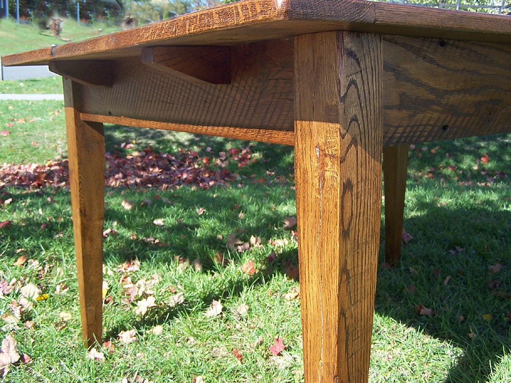 French Farm Table, Wood Dining Table, Rustic Oak Table, Solid Rectangle Table, Antique Table, Reclaimed Wood Table, Vintage Wood Table - The Chaotic Grind Store