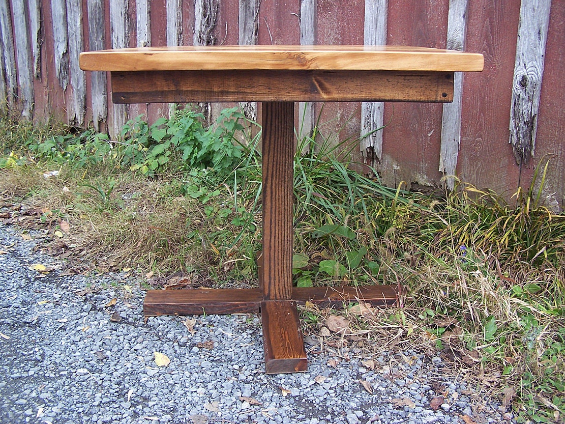 Kitchen Table, Butcher Block Table, Pedestal Table Base, Breakfast Table, Nook Table, Reclaimed Wood Table, Barnwood Table, Dining Table - The Chaotic Grind Store