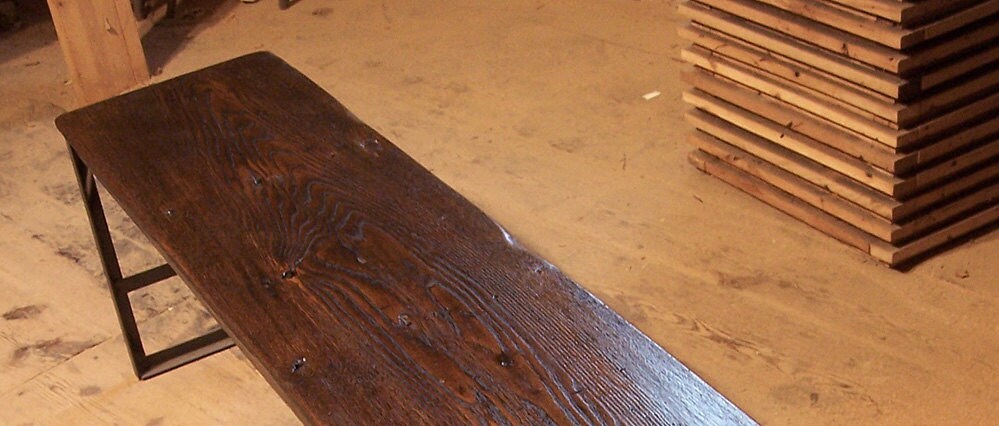 Metal Bench, Hall Bench, Dining Bench, Parsons Bench, Wood Metal Bench, Reclaimed Bench, Industrial Bench, Farm Bench, Metal Furniture