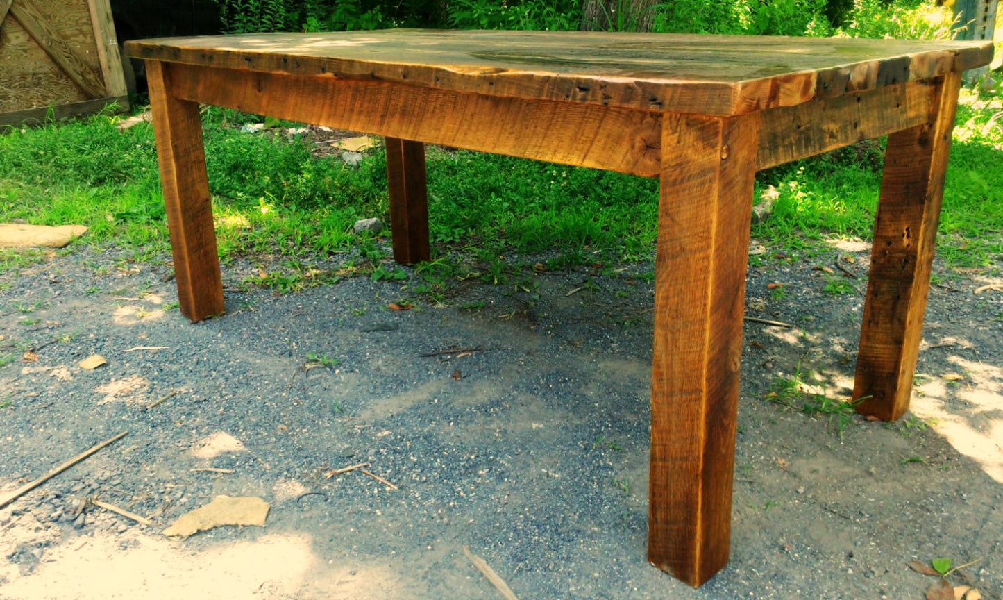 Free Shipping - Antique Farm Table, Farmhouse Table, Primitive Farm Table, Indoor Dining Table, Rustic Table - The Chaotic Grind Store