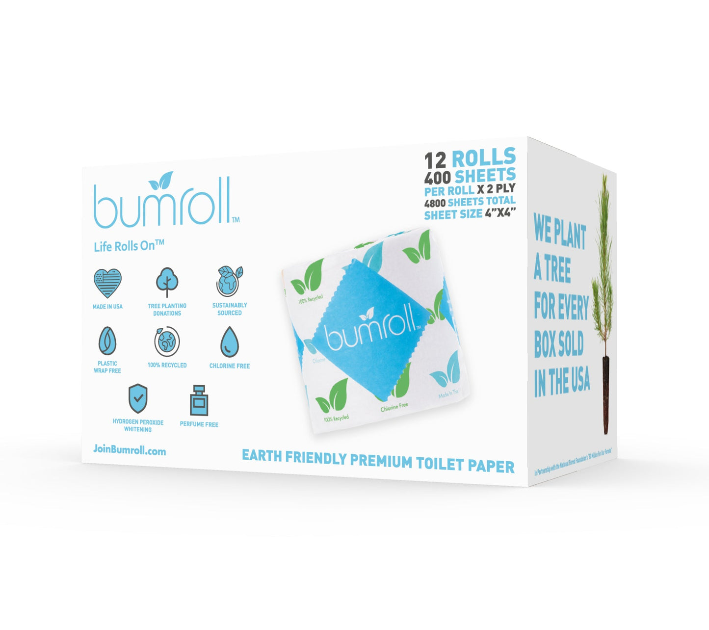 Bumroll, Premium Toilet Paper & Paper Towels Manufactured In California, Trees Planted In The United States