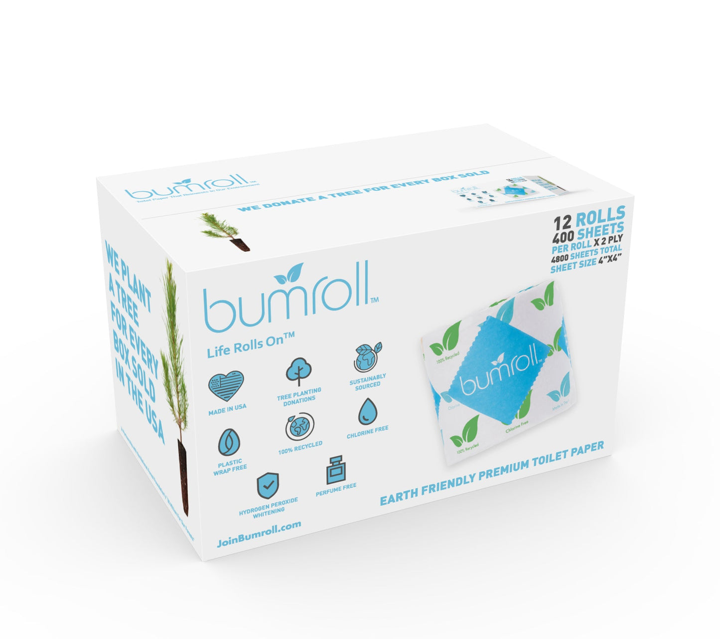 Bumroll, Premium Toilet Paper & Paper Towels Manufactured In California, Trees Planted In The United States