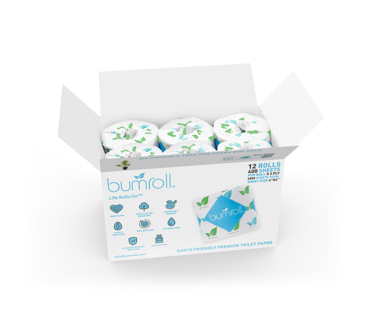 Bumroll, Premium Toilet Paper & Paper Towels Manufactured In California, Trees Planted In The United States