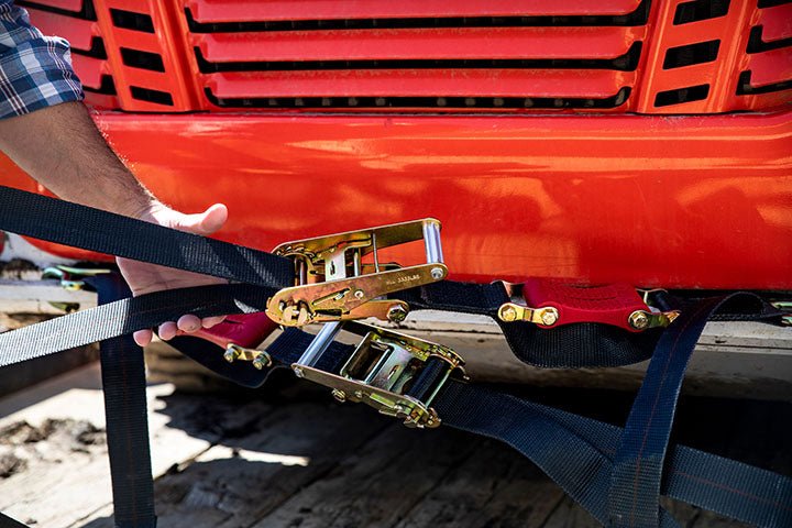 18ft x 2in SHOCKSTRAP®  Ratchet Strap w Snap Hooks, Premium Made in USA Polyester Webbing, 10,000lb Breaking Strength, 3,333lb WLL, Commercial Grade