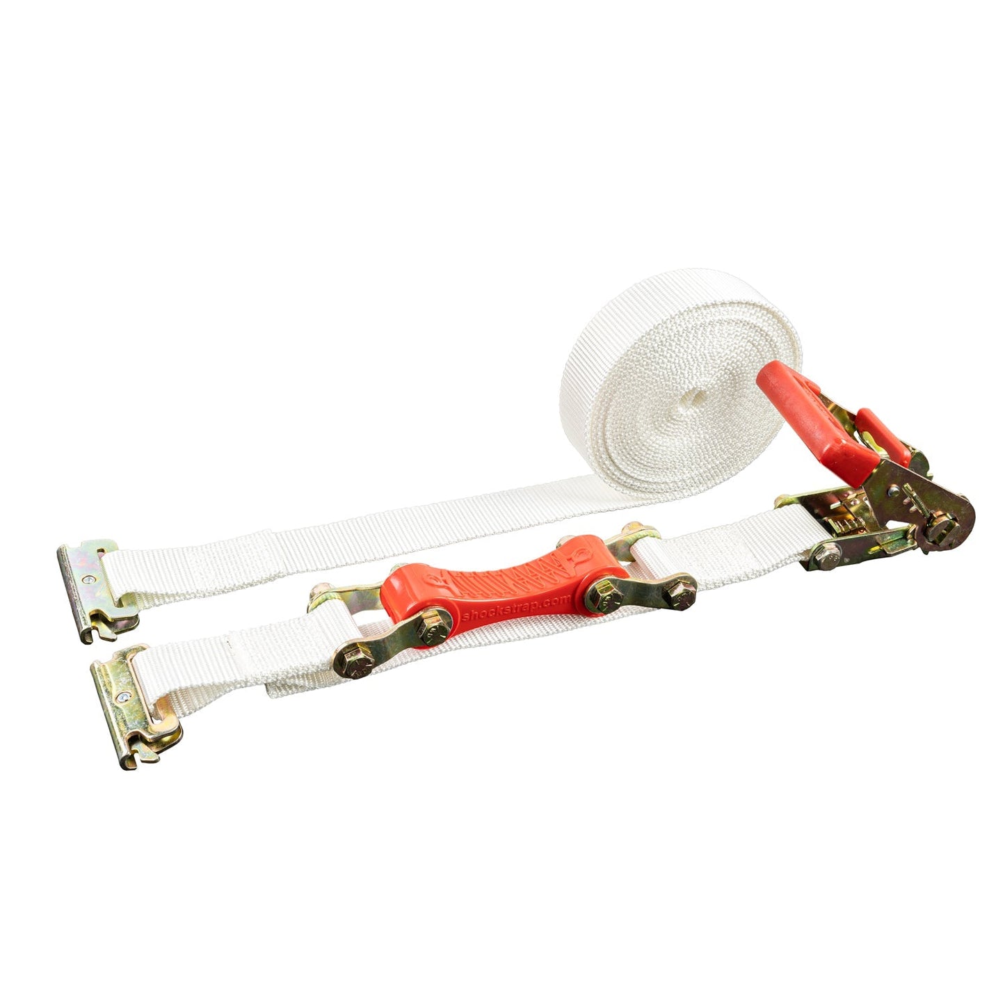 20ft x 1.5in SHOCKSTRAP® Constant Tension Ratchet Strap, E-Track, Premium Polyester Webbing, 3k Break Strength, 1k Working Load Limit