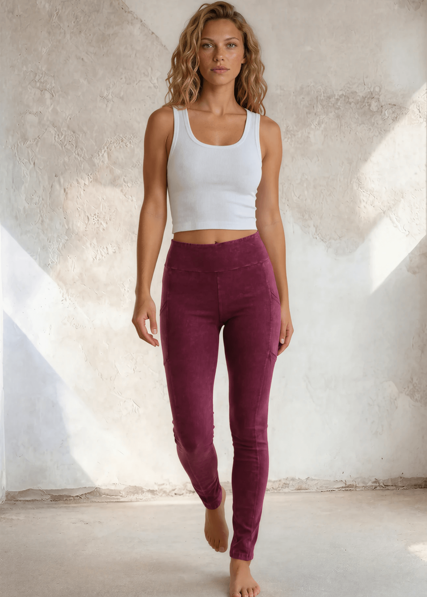 Plano Perfect Fit  Pocket Leggings (Raspberry Denim)