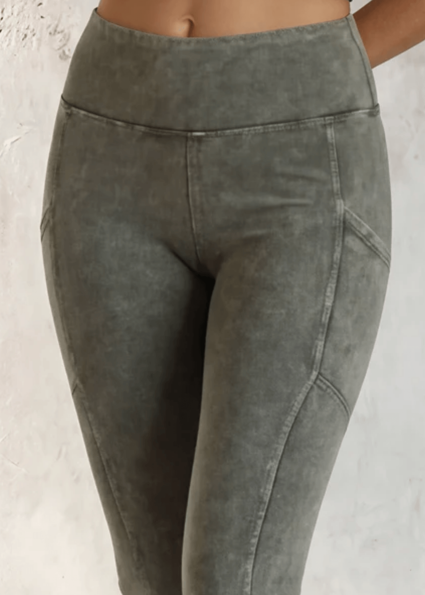 Plano Perfect Fit  Pocket Leggings (Gray Denim)