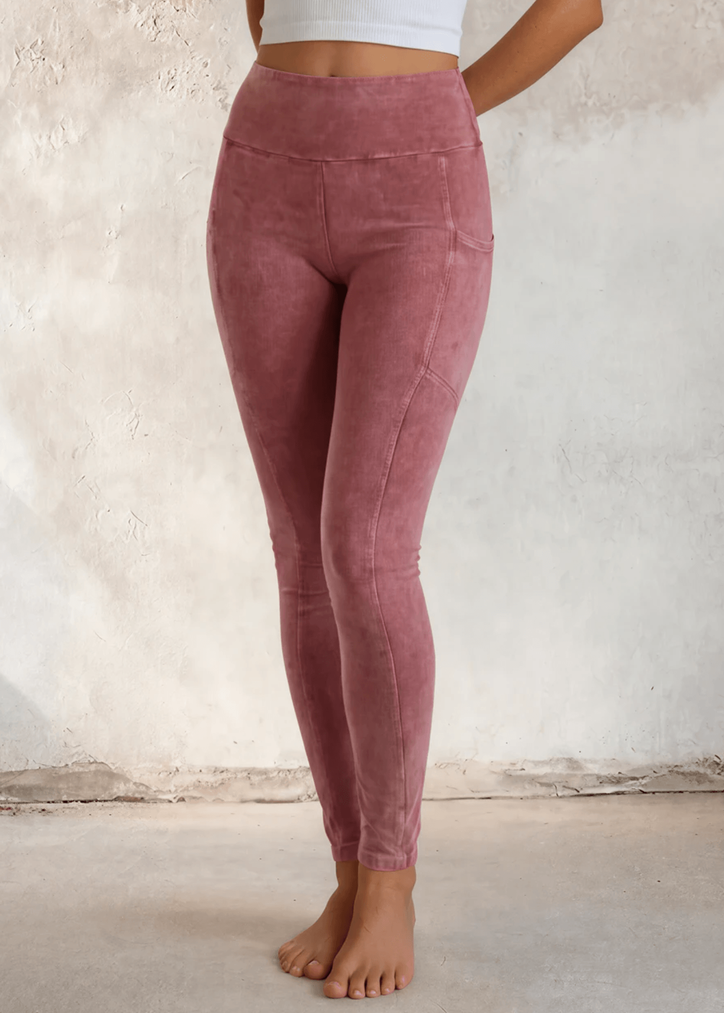 Plano  Perfect Fit Pocket Leggings (Solid Beige)