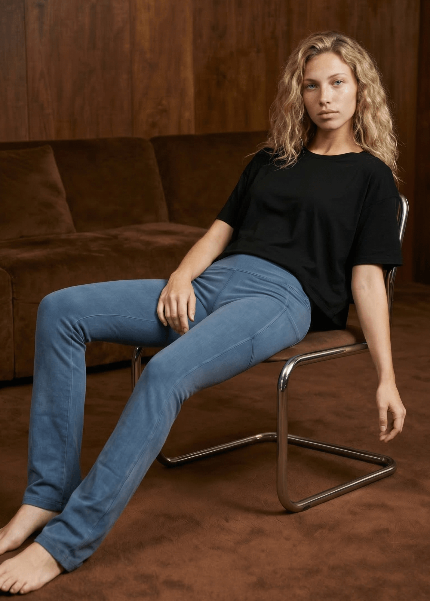 A Perfect Fit Bootcut Pants (Light Denim)
