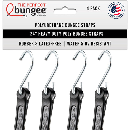24" Heavy Duty Poly Bungee Strap 4 Pack