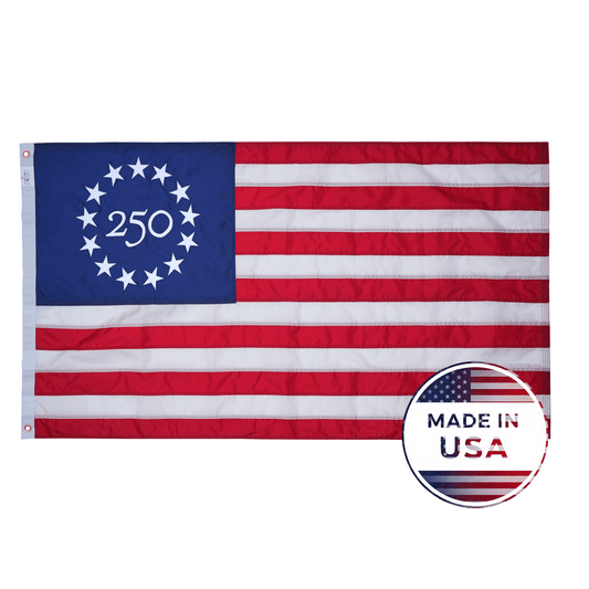 250th Nylon Betsy Ross Flag - Embroidered, 100% Made in USA