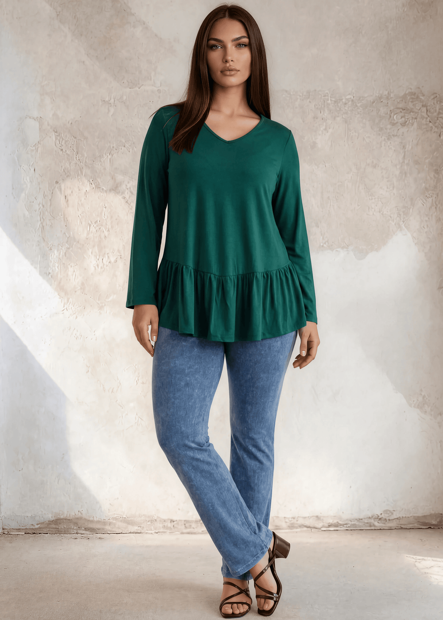 Ally Grab and Go Tunic Plus Size (Green) Made in USA