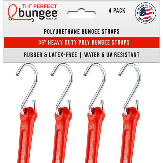 36" Heavy Duty Poly Bungee Strap 4 Pack