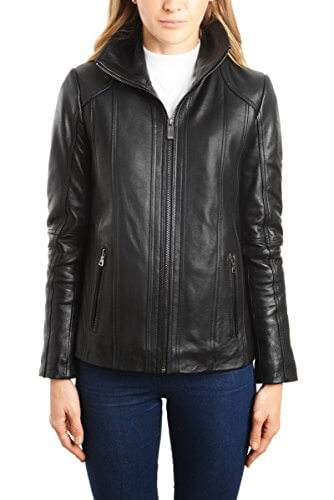 REED EST. 1950 Women's Jacket Genuine Lambskin Leather Stand UP Collar Winners Coat - Imported