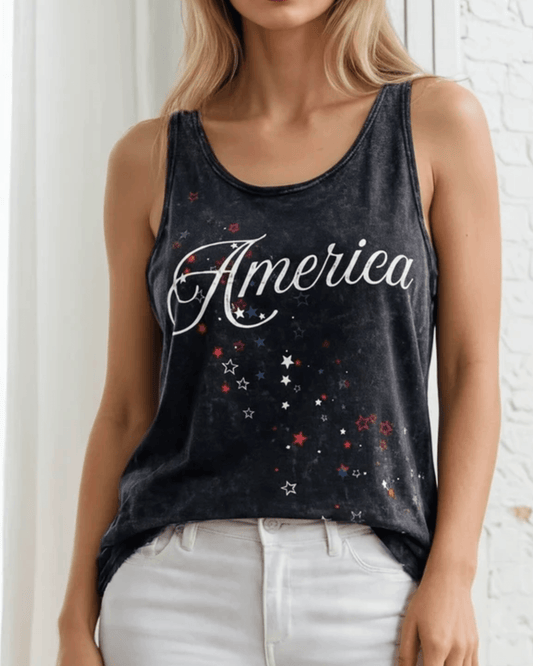 America Shooting Stars Graphic Tank Top