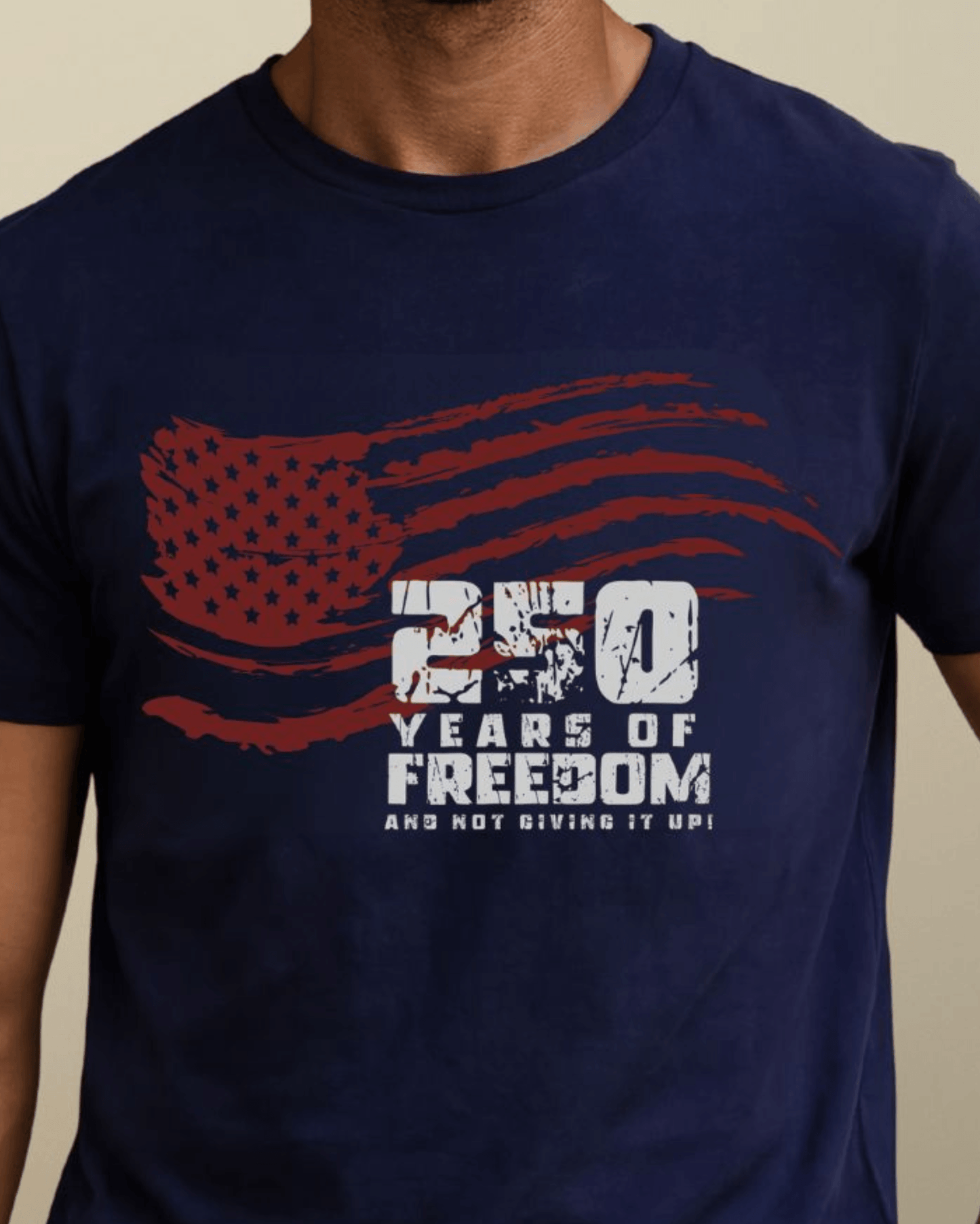 250 Years of FREEDOM Waving Distressed Flag - Navy