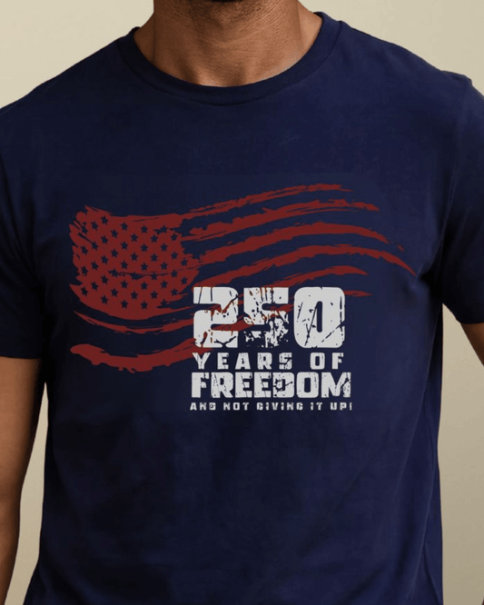 250 Years of FREEDOM Waving Distressed Flag - Navy