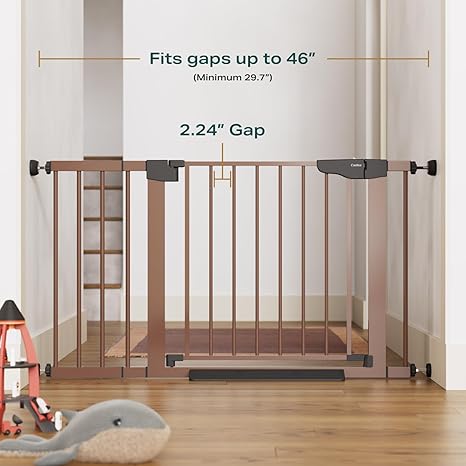 Cumbor 29.7-46" Baby/Pet Gate. Brown - The Chaotic Grind Store