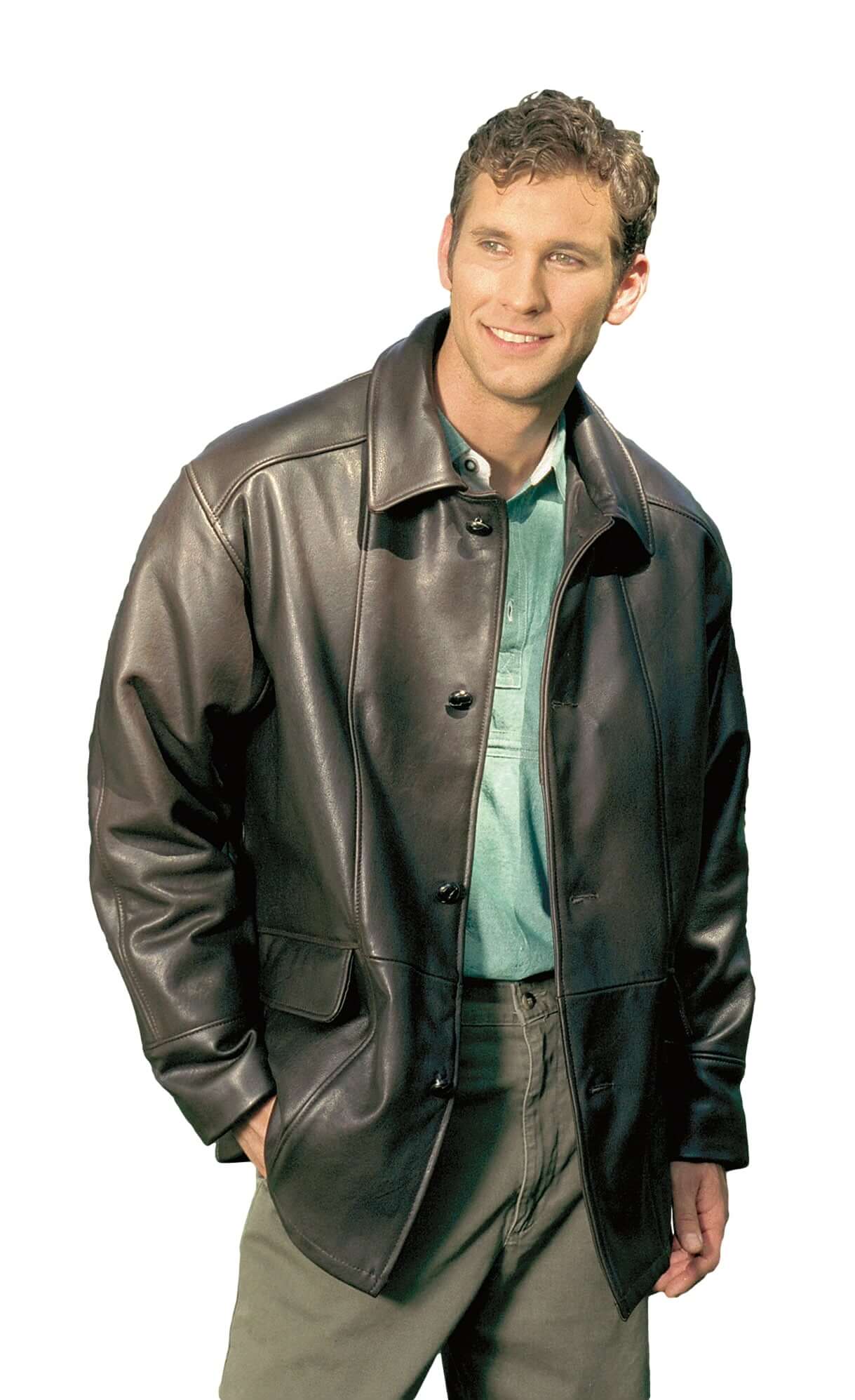 REED Men's Premium Four Button Car Coat Leather Jacket Made in USA - The Chaotic Grind Store