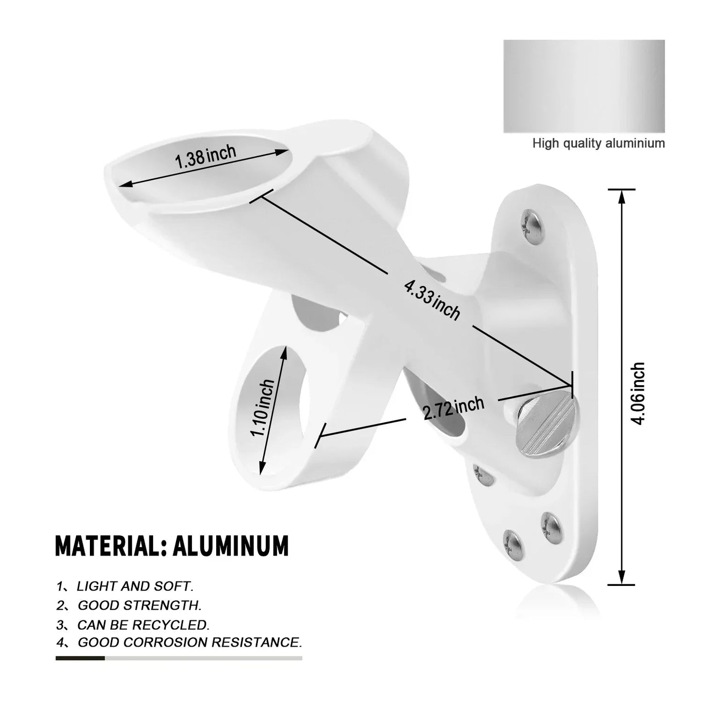 Aluminum Flagpole Bracket – 2-Position Adjustable