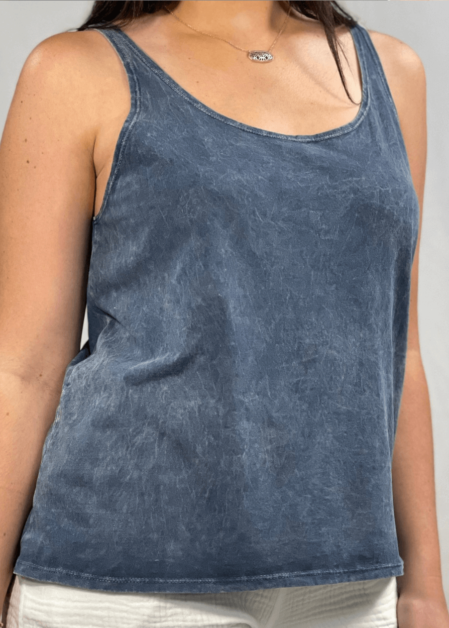 Twenty Four Seven Cotton Tank in Light Denim
