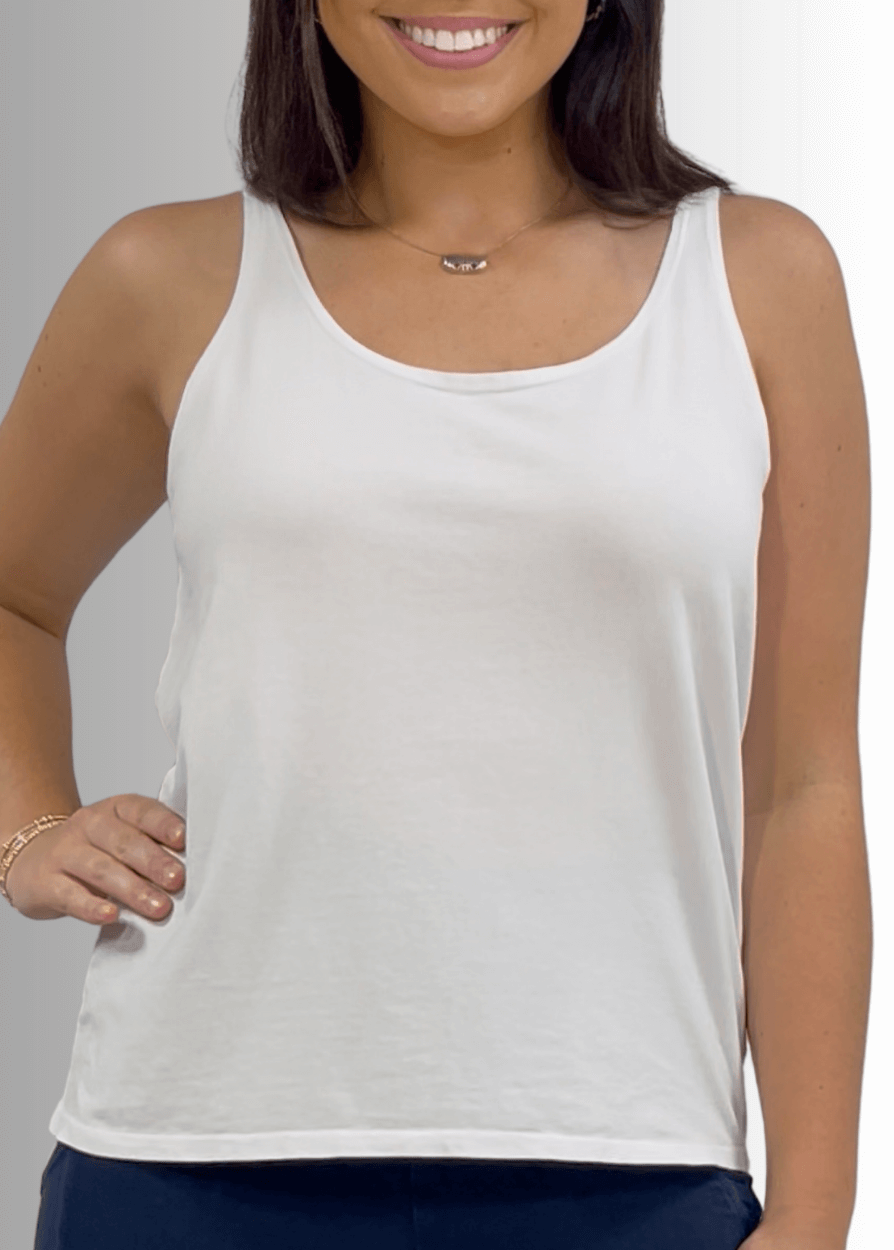 Twenty Four Seven Cotton Tank in Dark Blue Grey Denim