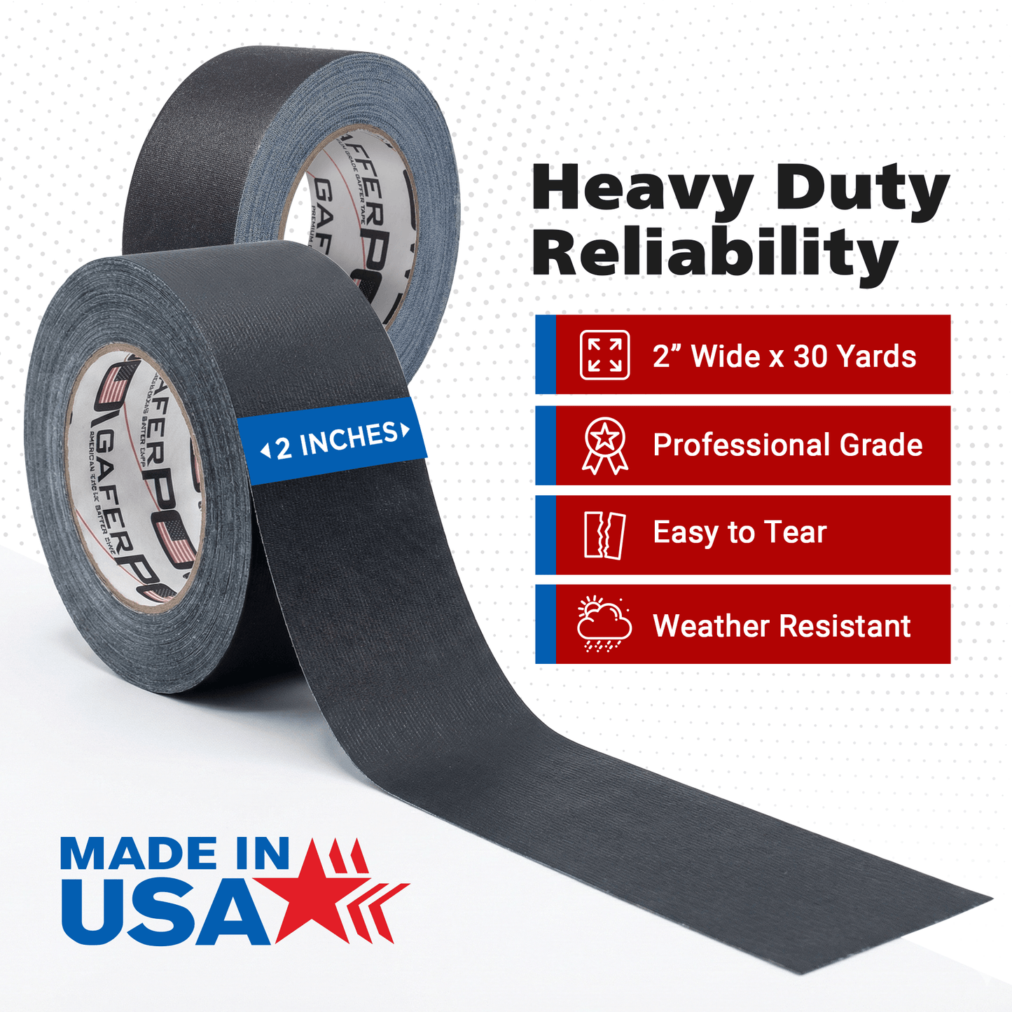 Gaffer Tape — Black 2" x 30yd
