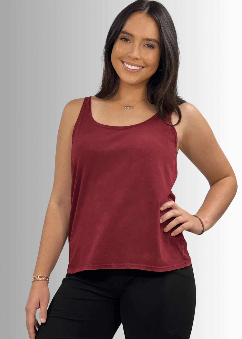 Twenty Four Seven Cotton Tank in Stone