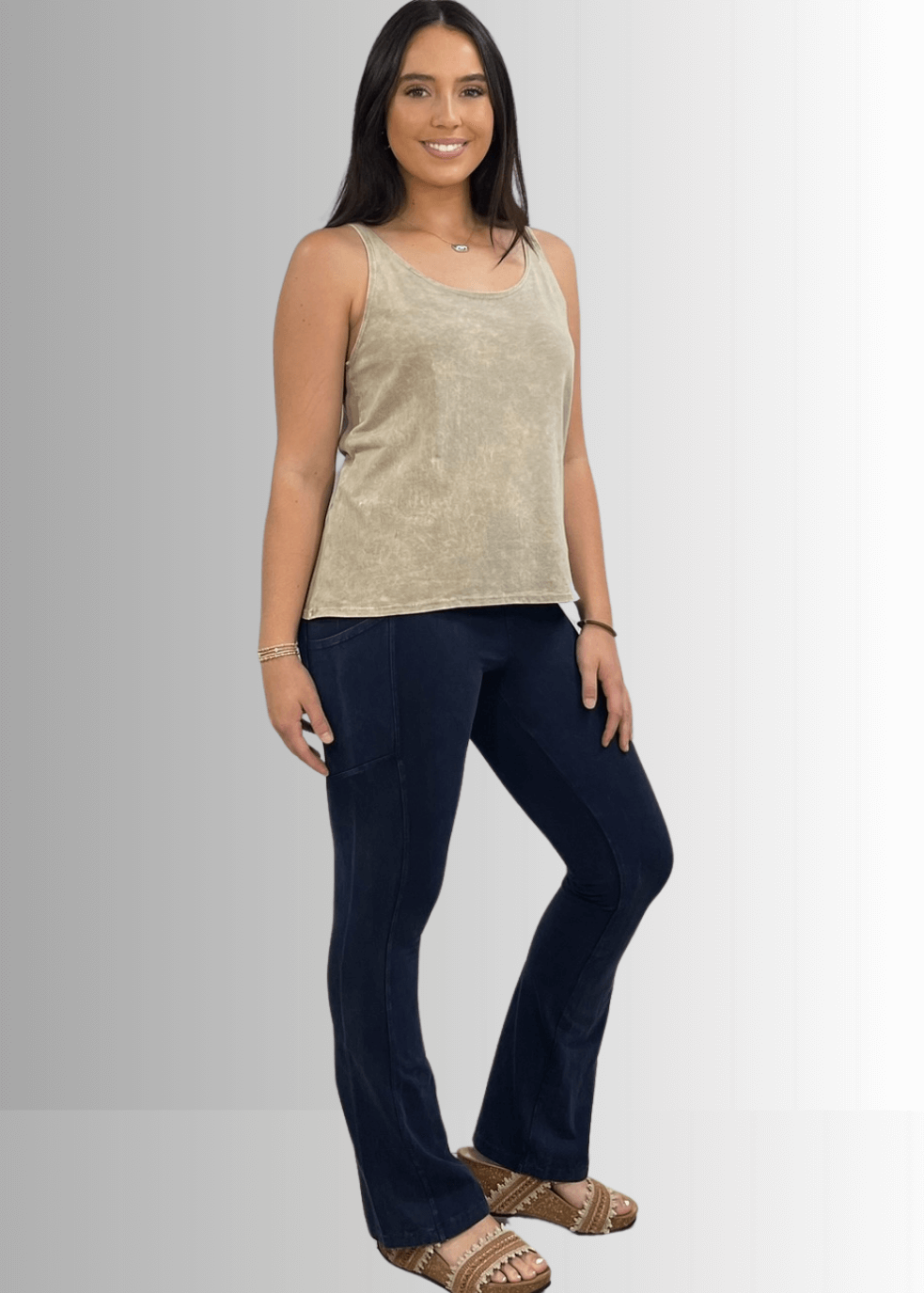 Twenty Four Seven Cotton Tank in Stone