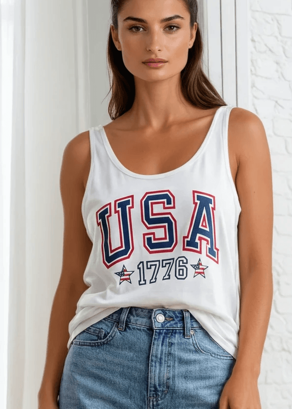 USA 1776 Tank Top Made in USA with USA Grown Cotton