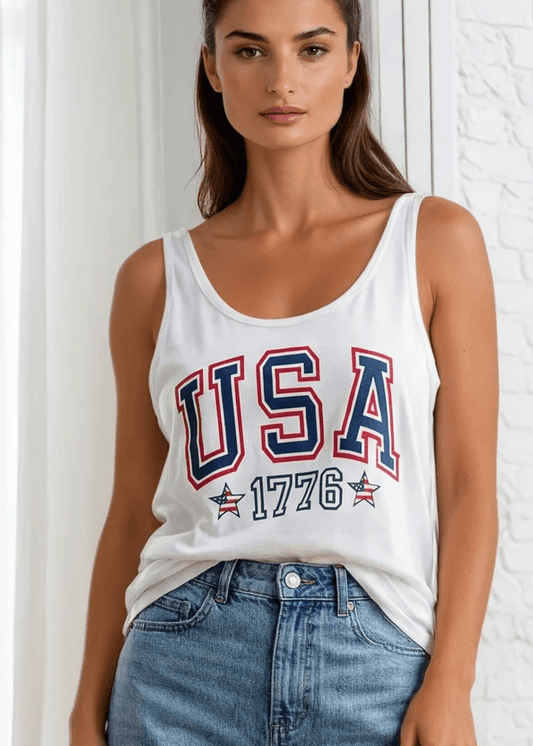 USA 1776 Tank Top Made in USA with USA Grown Cotton
