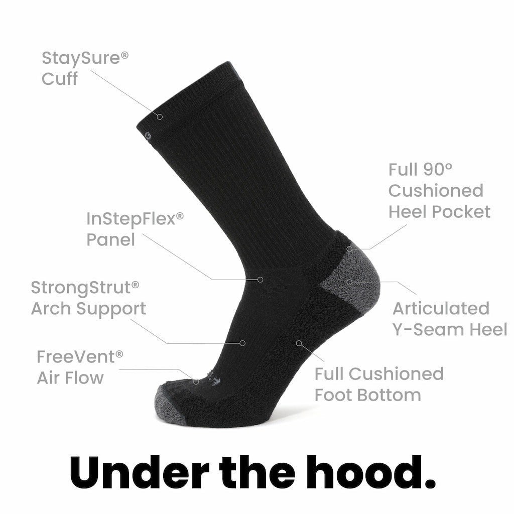 3 Pack Carbon - Casual Crew Midweight Merino Wool Sock