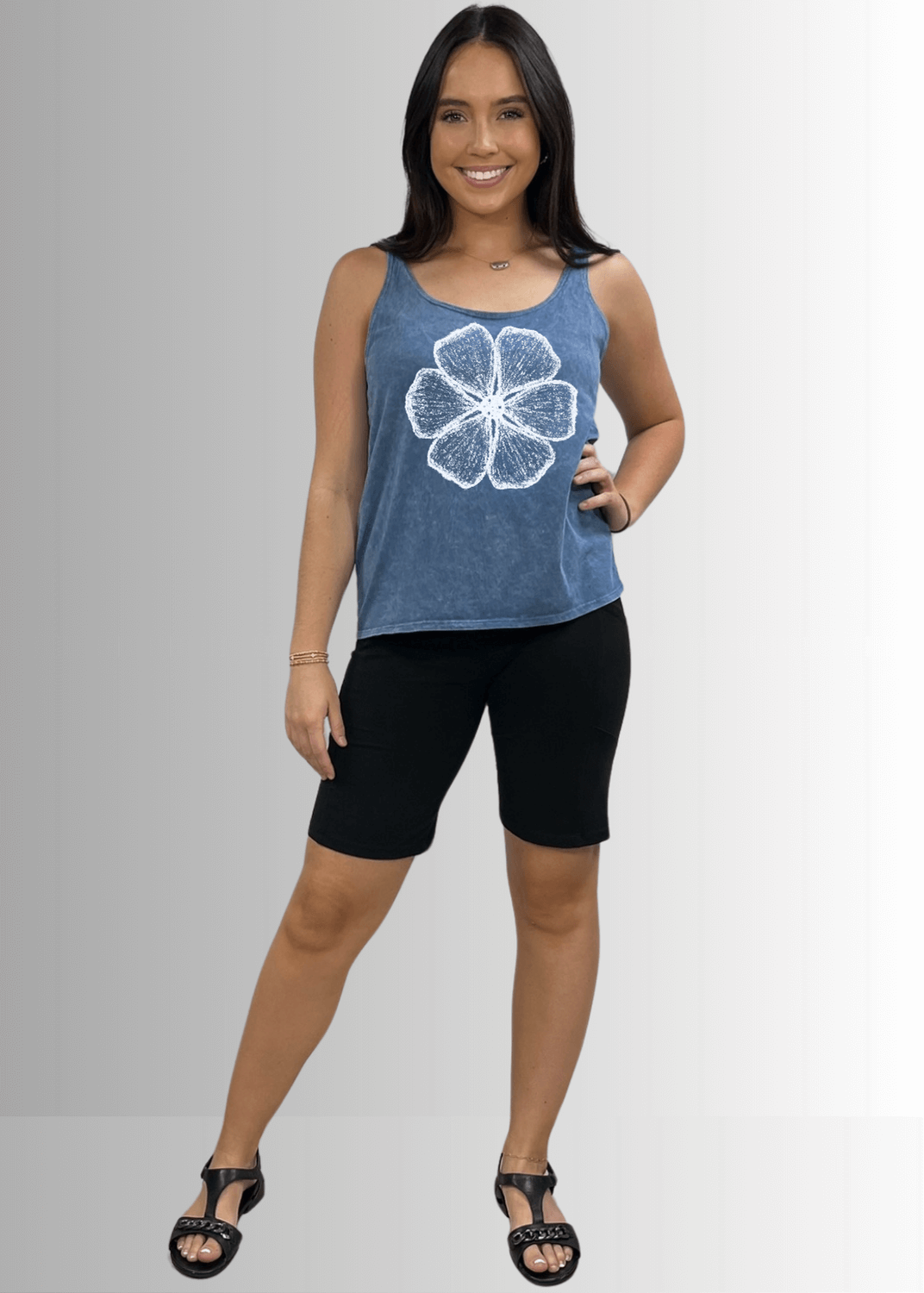 Chalk Flower Premium Cotton Tank Top