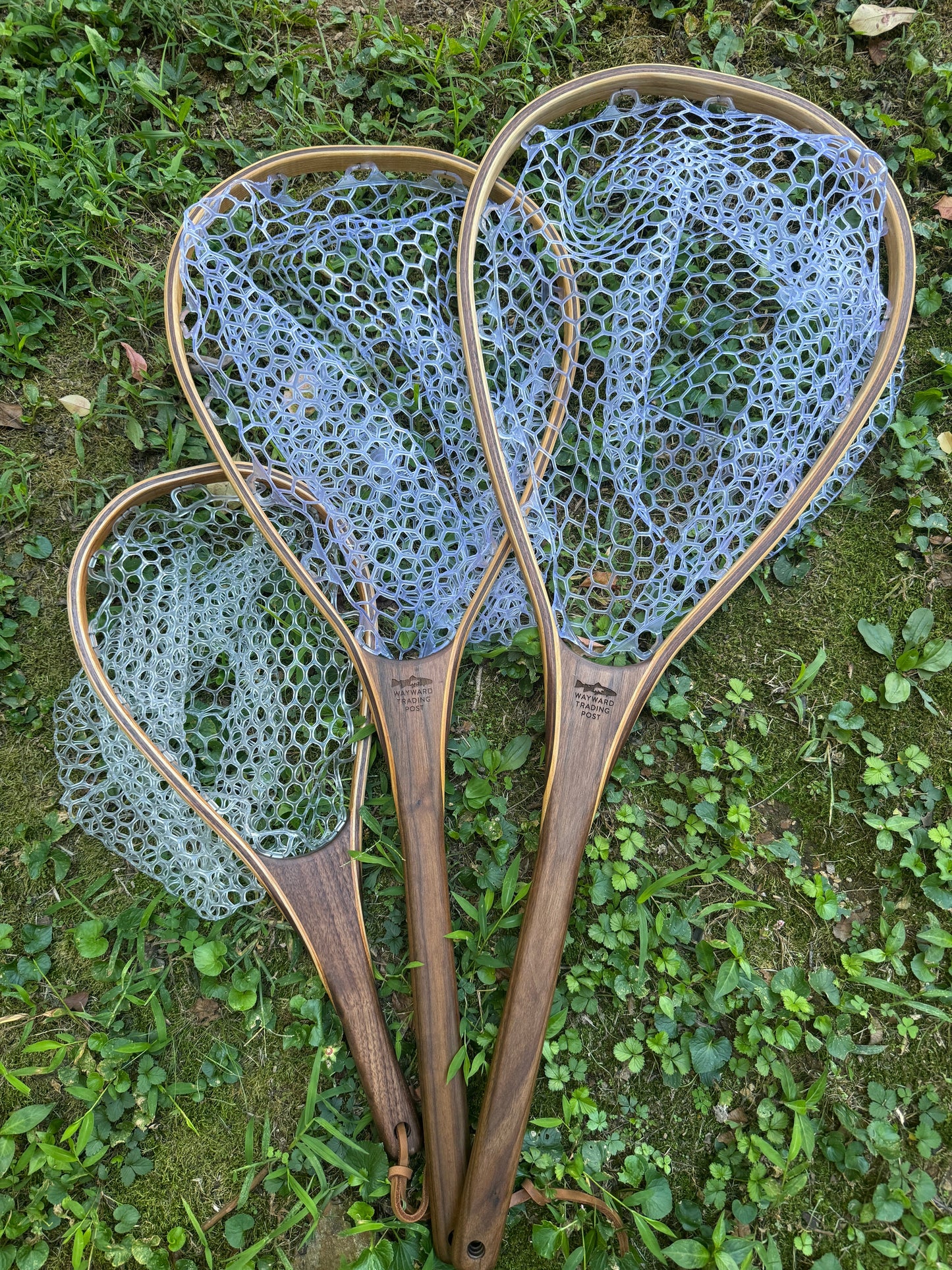 XL 18"x14" - Adams Dry Fly Engraved - Natural Fly Fishing Traditional Landing Net - Handcrafted & Made in USA