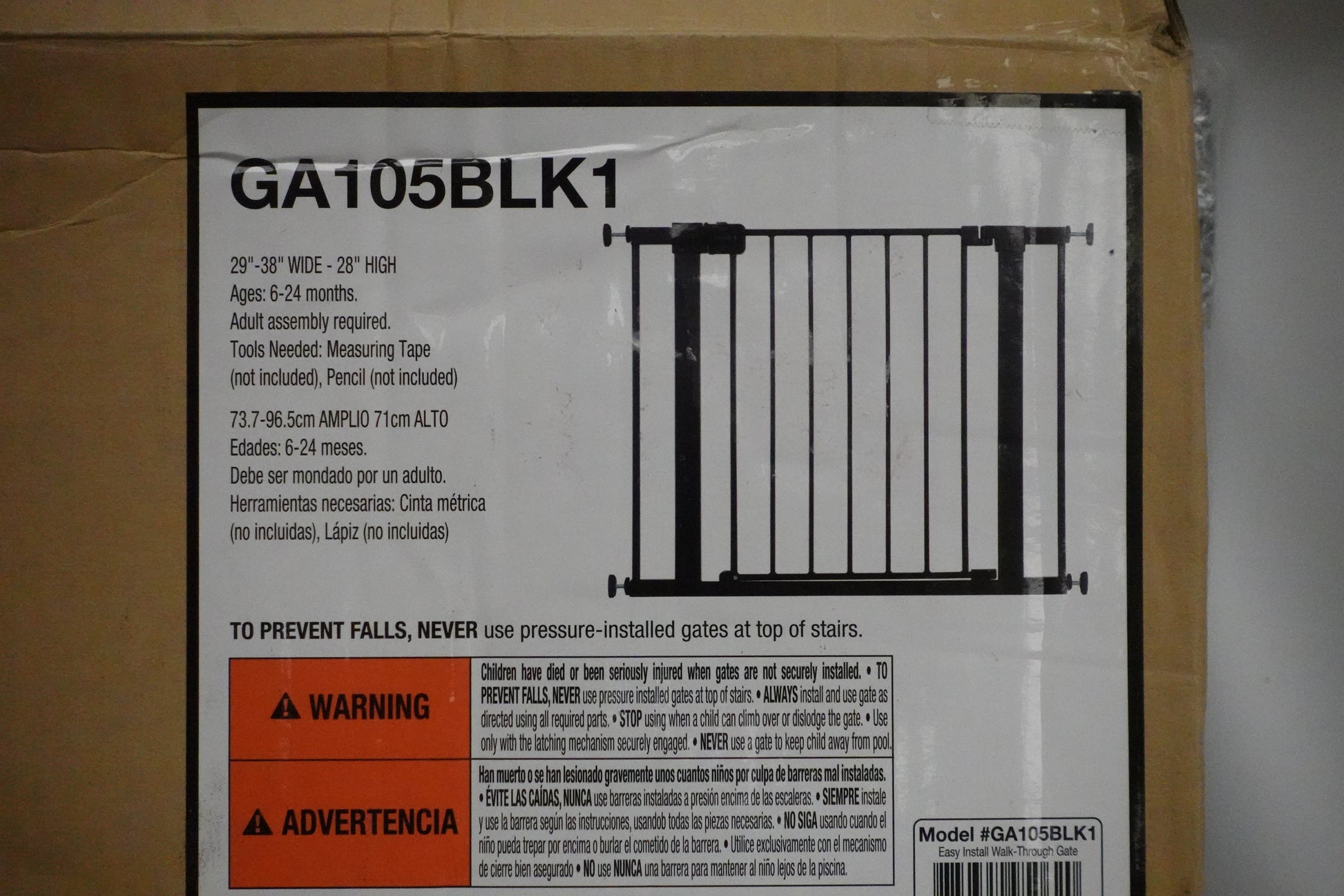 Safety 1st Easy Install Black 28" High Walk Thru Gate, Fits Between 29" and 38" - The Chaotic Grind Store