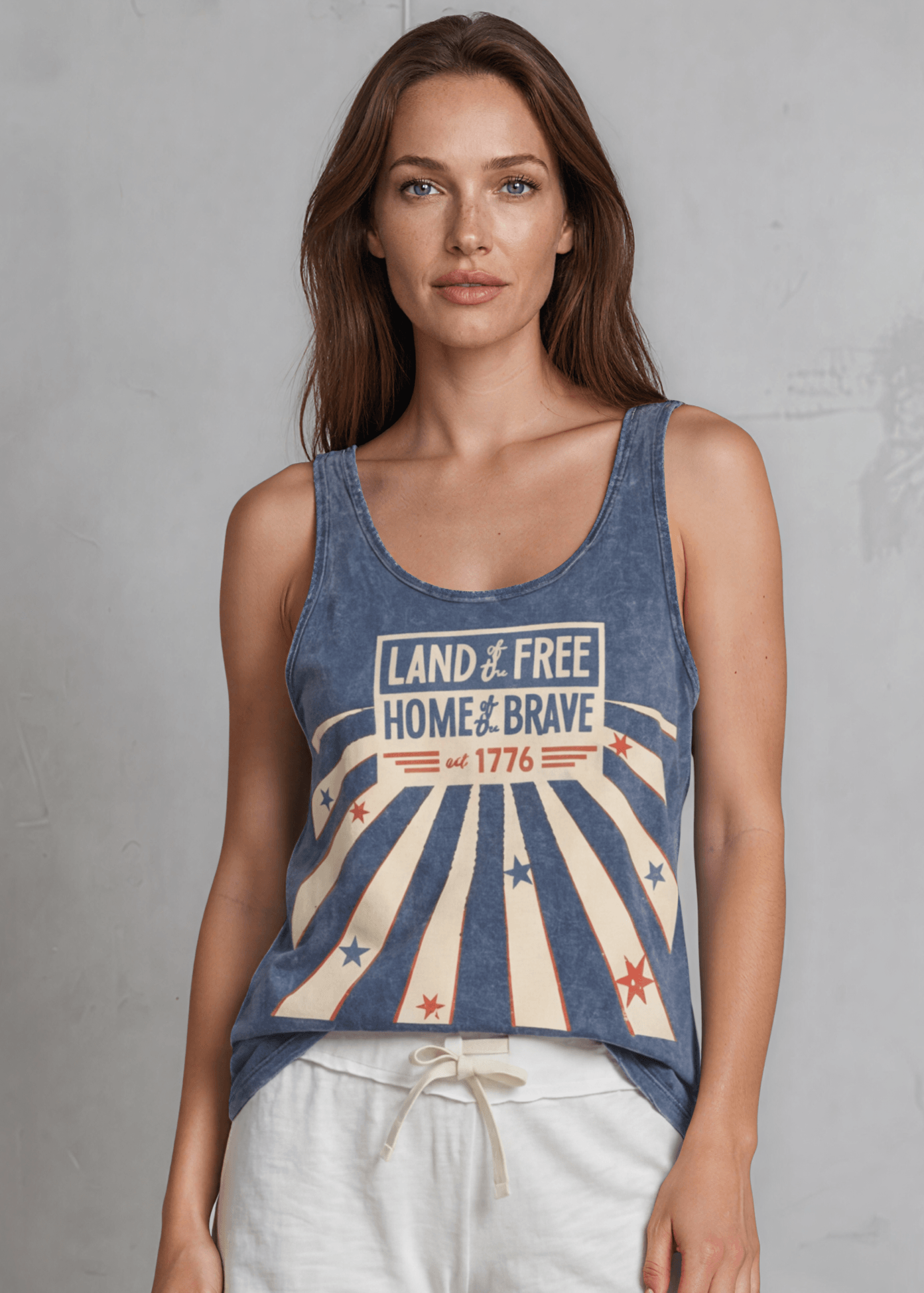 Made in USA Patriotic Land of the Free Home of the Brave Tank Top