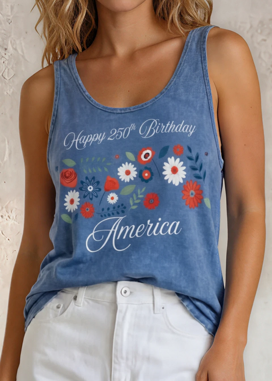 Happy 250th Birthday America Tank Top | 4th of July