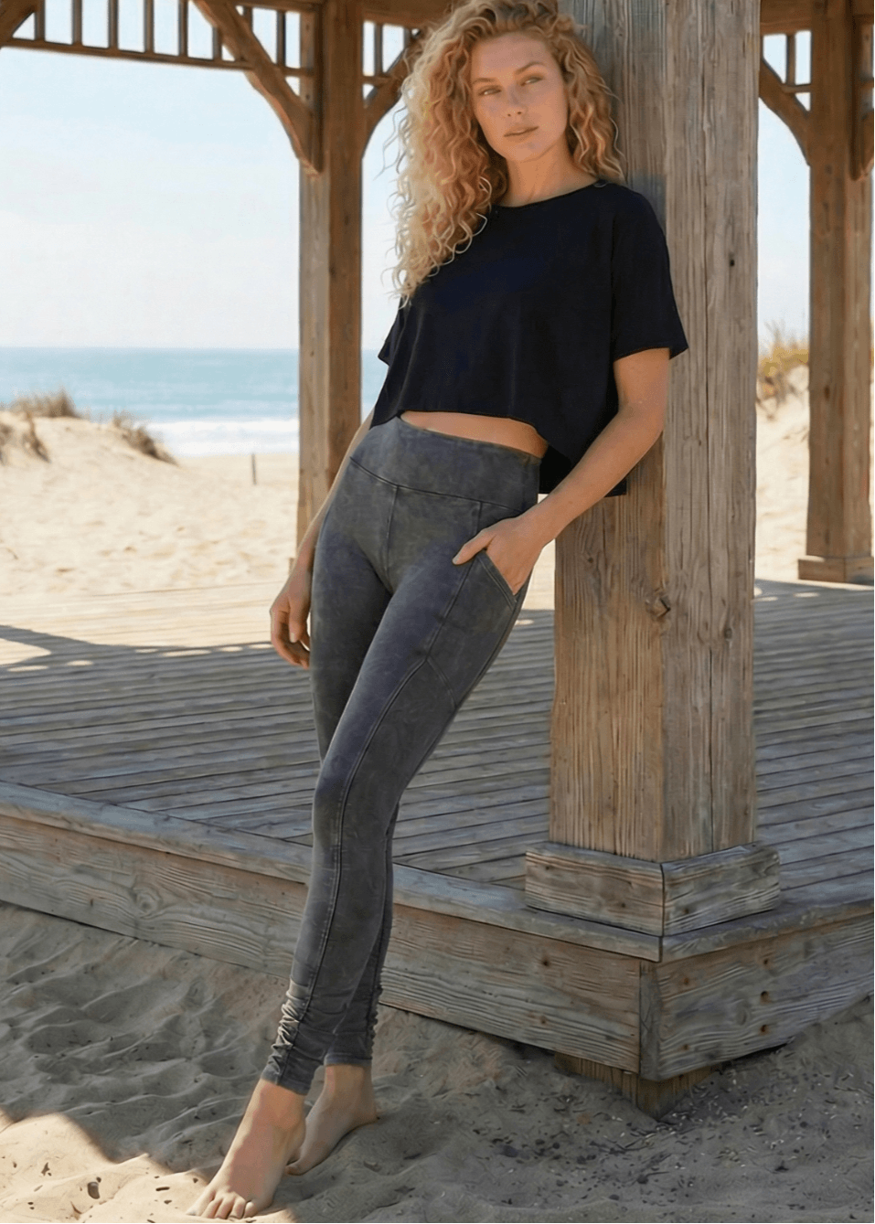 Plano Perfect Fit  Pocket Leggings (Raspberry Denim)