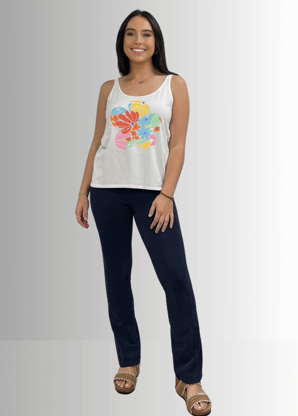 Groovy Flower Premium Cotton Tank Top