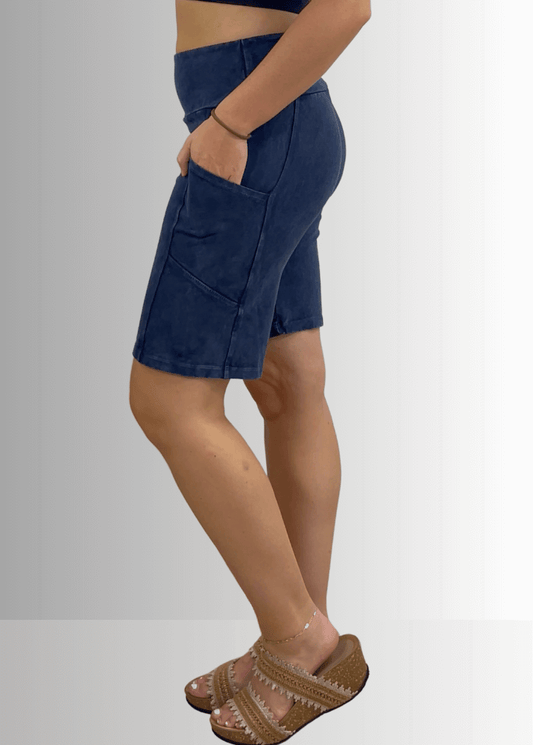 Perfect Fit Hybrid Cotton Shorts Dark Denim