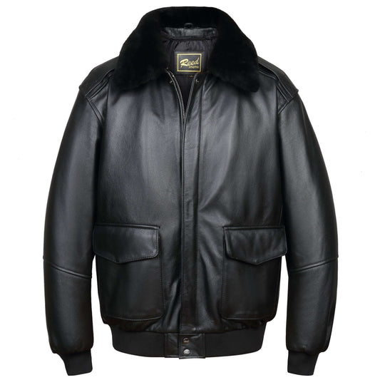 REED Men's Premium Leather Aviator Bomber Jacket - Imported
