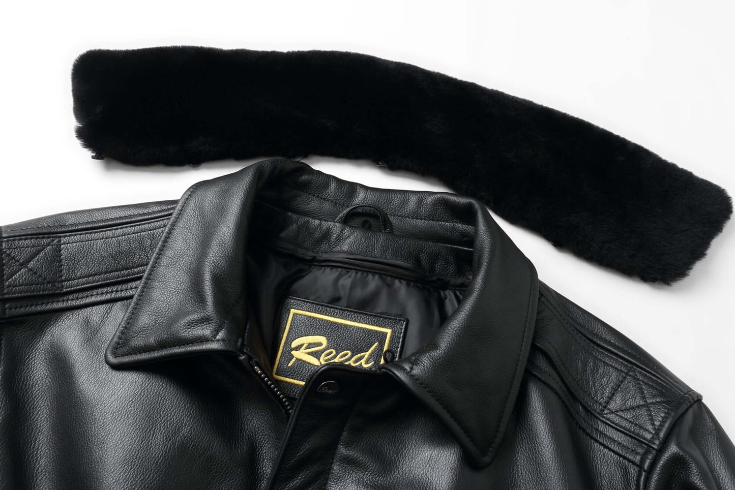 REED Men's Premium Leather Aviator Bomber Jacket - Imported