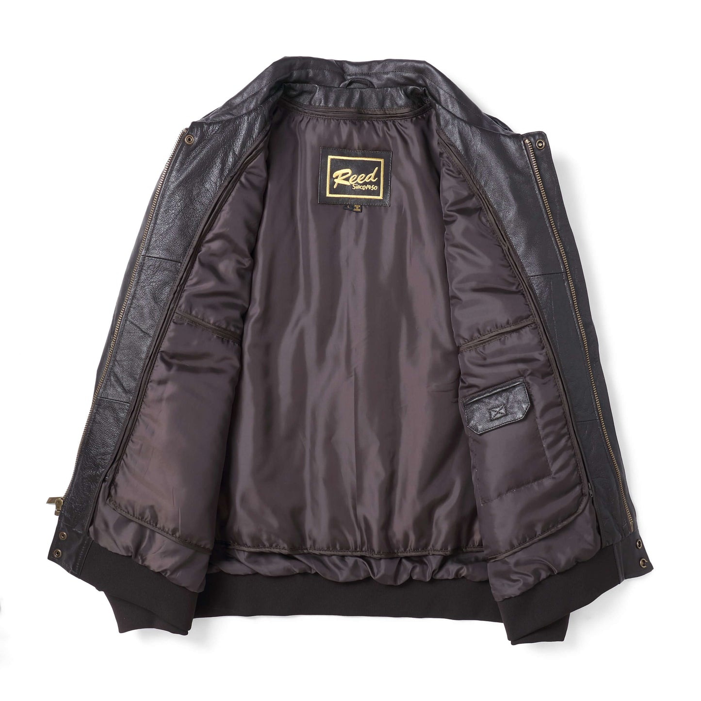 REED Men's Premium Leather Aviator Bomber Jacket - Imported