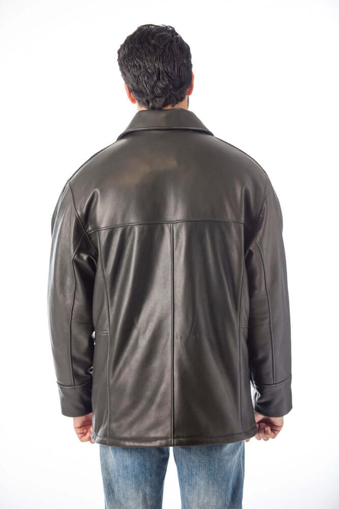 REED Men's Premium Four Button Car Coat Leather Jacket Made in USA - The Chaotic Grind Store