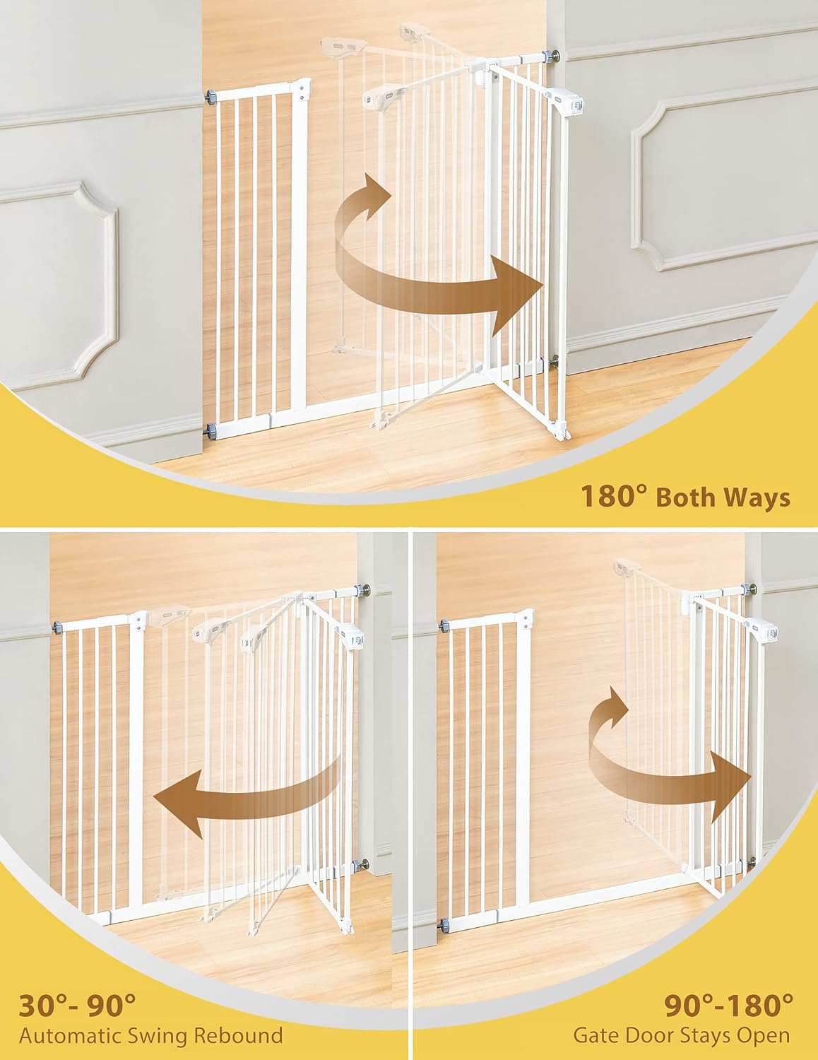 InnoTruth White Baby Gate for Stairs and Doorways 29"- 39.6", Extra 36" Tall - The Chaotic Grind Store