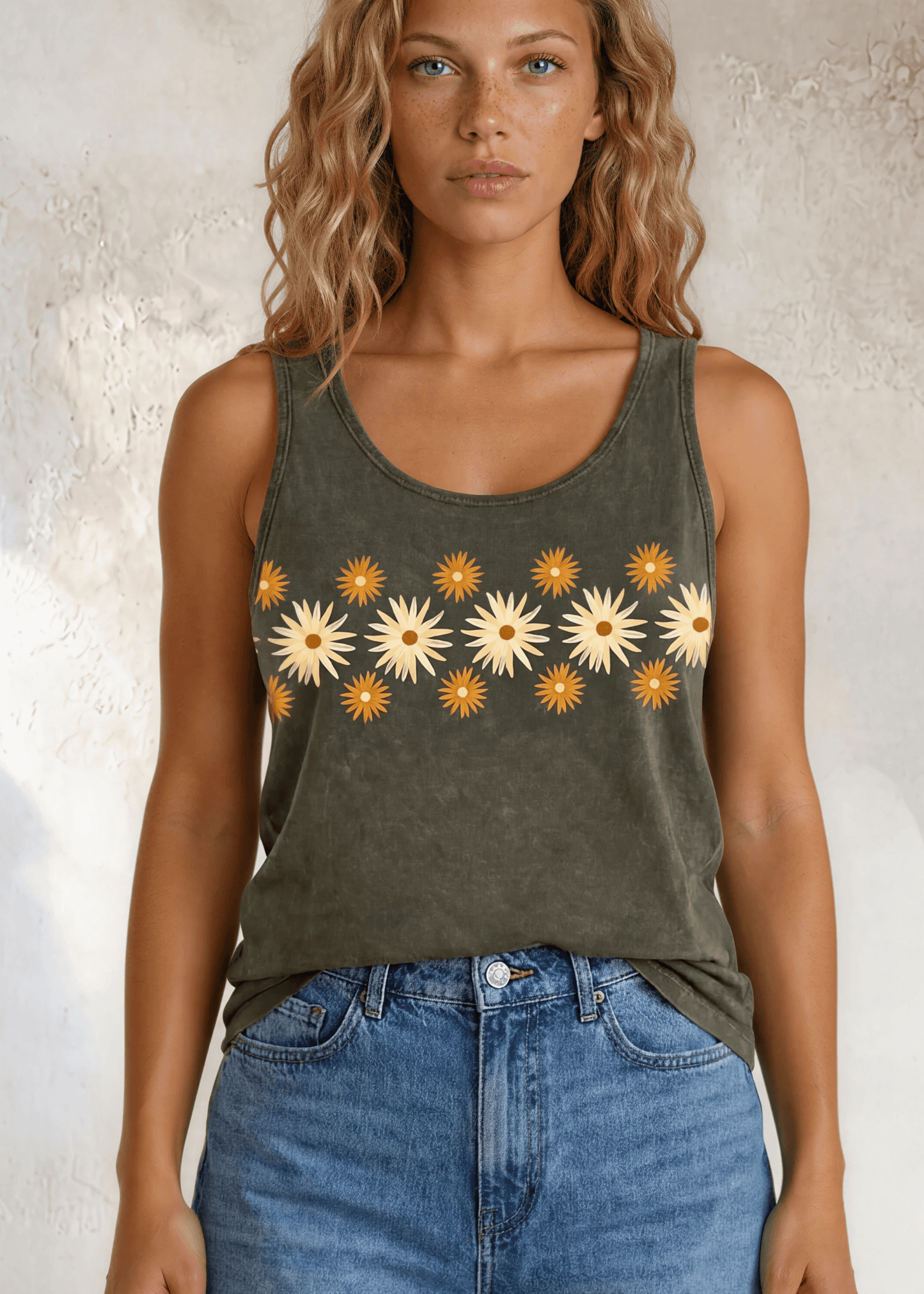 Daisy Flower Graphic Tank Top
