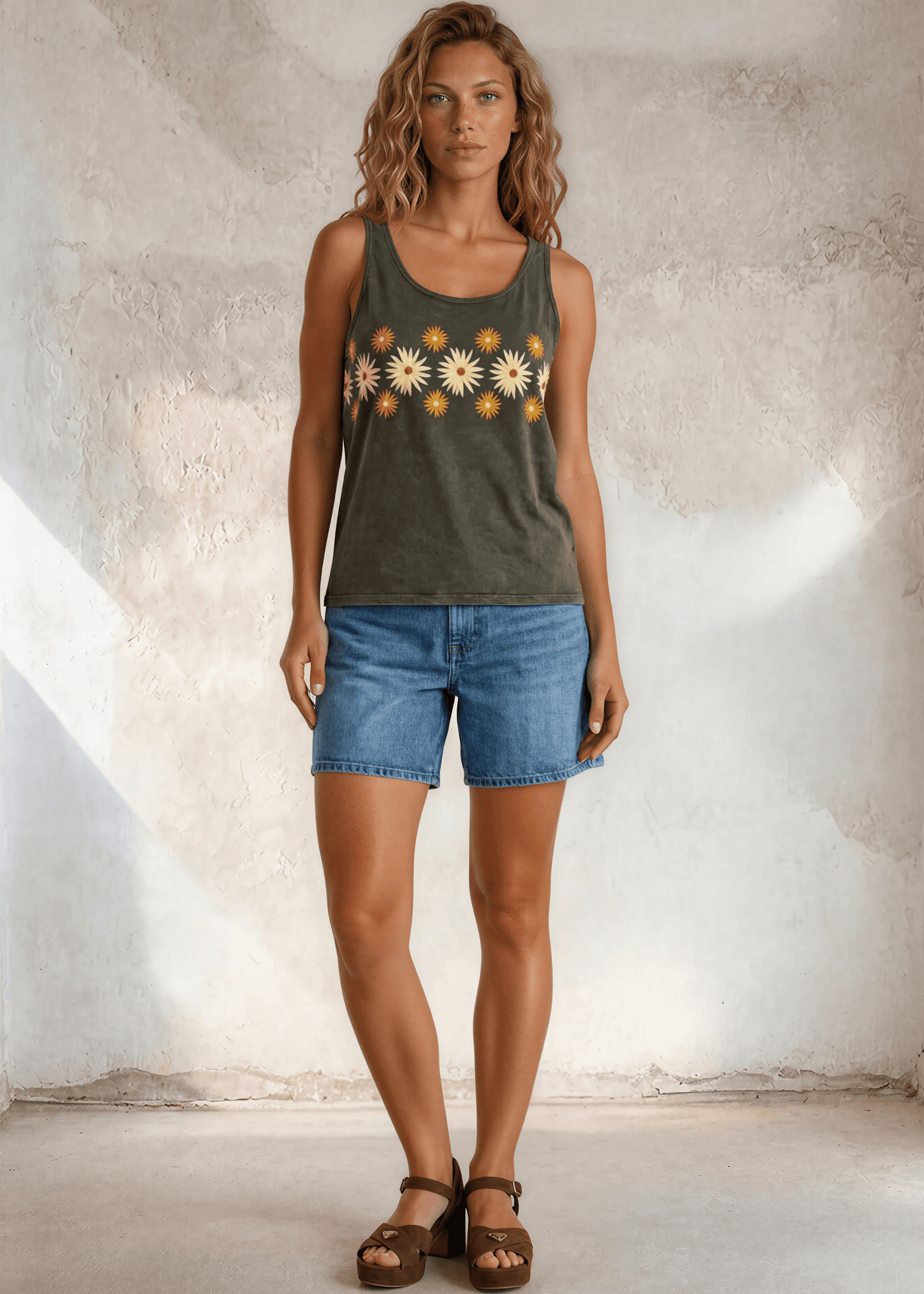 Daisy Flower Graphic Tank Top
