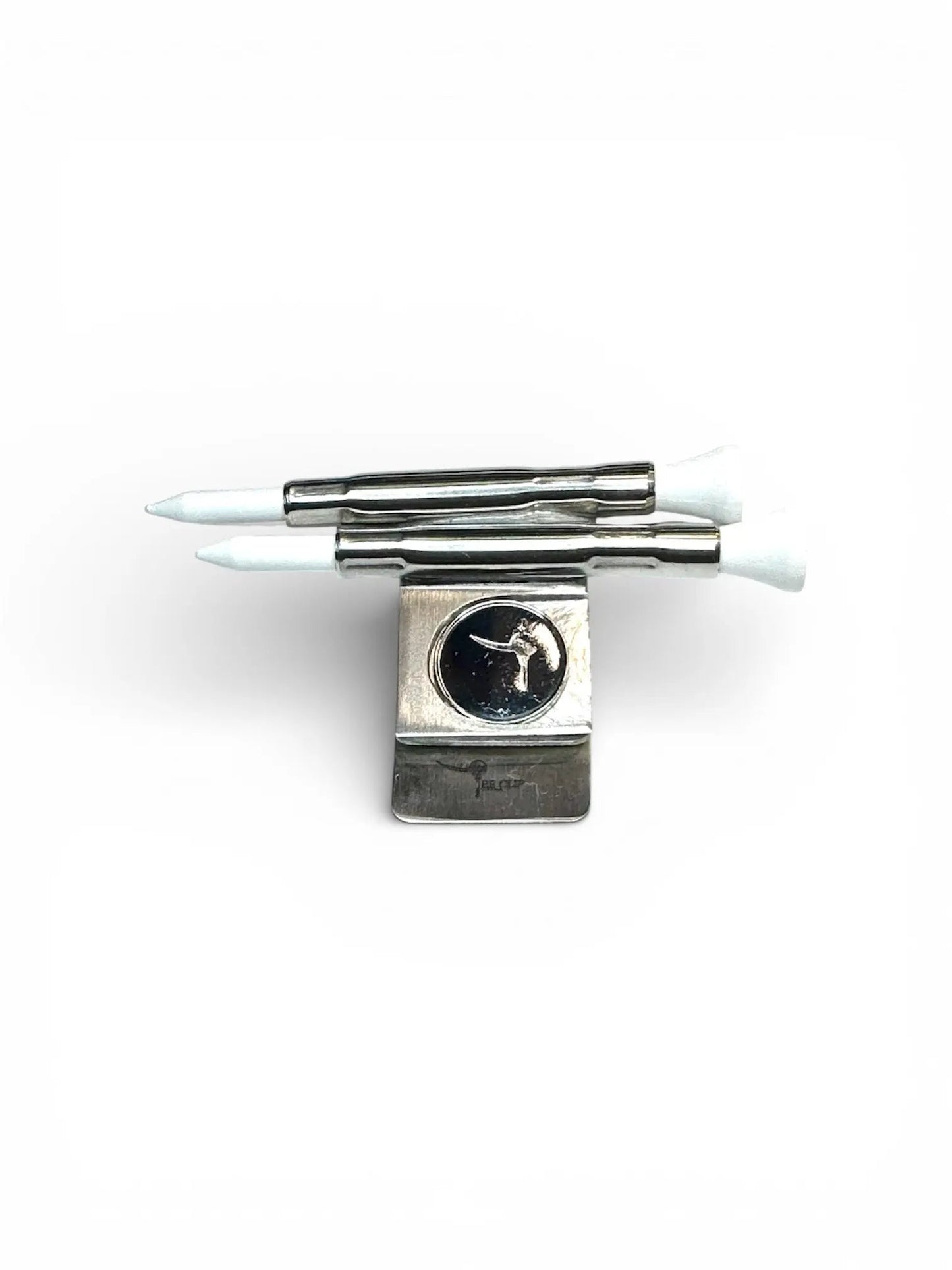 The Tee Clip® Tether™: USA Made | Golf Tee Holder for Belt or Waist| Double Barrels for 2 Tees and 18mm Ball Marker