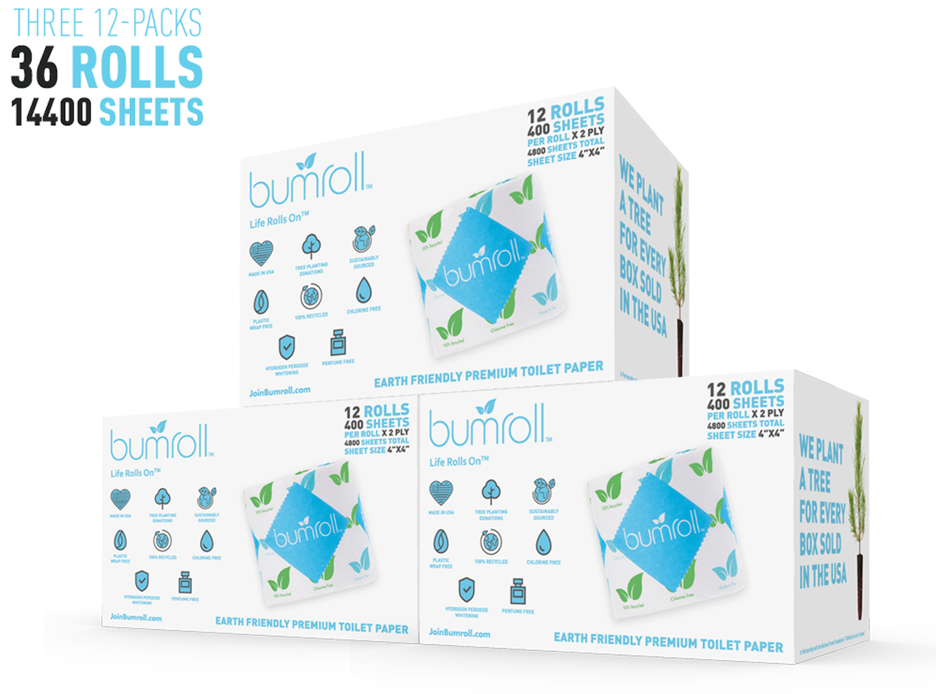 Bumroll, Premium Toilet Paper & Paper Towels Manufactured In California, Trees Planted In The United States
